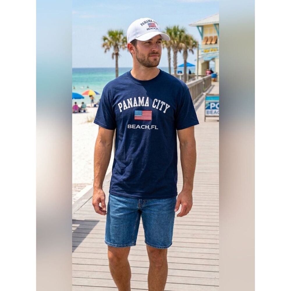 Panama City Beach T-Shirt & Hat Bundle Sz L